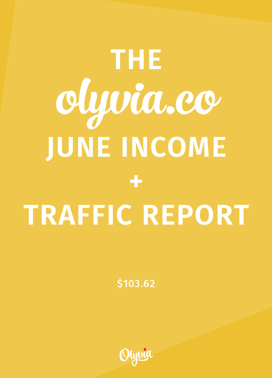 How did Olyvia.co fare in blog traffic + earnings for June 2015? Here's the whole breakdown.