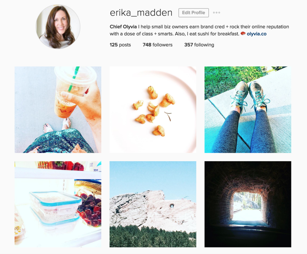 Erika Madden of Olyvia.co on Instagram